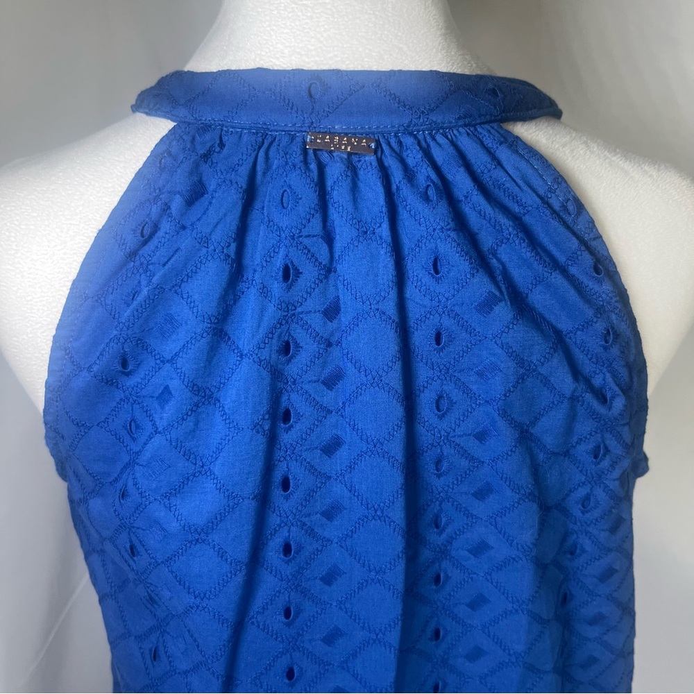 Cabana Life Embroidered Eyelet Halter Dress Blue Size Small Beach‎ Resort Vacay - Picture 7 of 9